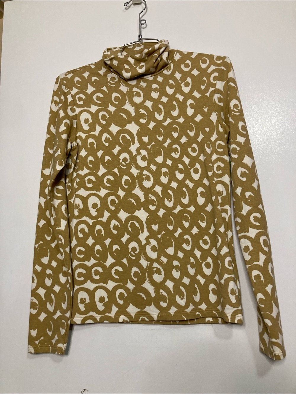 Marimekko Camel and White Abstract Circle Print Fabric Panel
